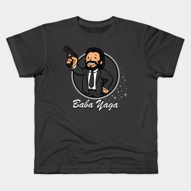 Cute Keanu Baba Yaga Assassin Movie Gamer Mascot Parody Kids T-Shirt by BoggsNicolas